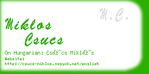 miklos csucs business card